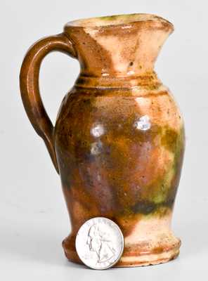 Small-Sized Multi-Glazed Shenandoah Valley Redware Pitcher