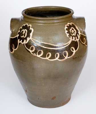 Exceptional Edgefield, SC Stoneware Jar w/ Two-Color Decoration, probably Phoenix Factory