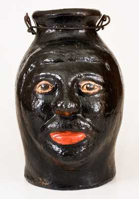 Very Rare Cold-Painted Face Jug, North Wilkesboro, NC, c1925