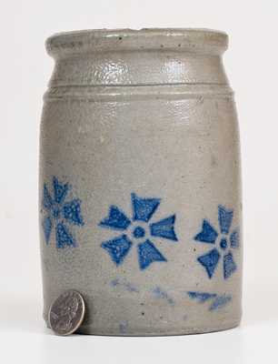 Scarce Small-Sized Western PA Stoneware Canning Jar w/ Stenciled Pinwheel Motif