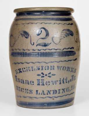 Fine EXCELSIOR WORKS / Isaac Hewitt, Jr. / RICES LANDING, PA Stoneware Jar