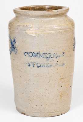 Unusual COMMERAWS / STONEWARE Jar, New York City, early 19th century