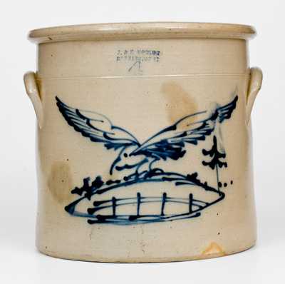 Rare J. & E. NORTON / BENNINGTON, VT Stoneware Hawk Crock