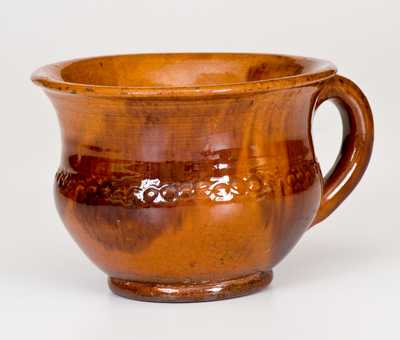 Attrib. Jacob Heart (Chambersburg, PA) Glazed Redware Mug w/ Coggled Design