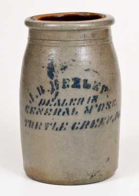 Stoneware Canning Jar with TURTLE CREEK, PA Stenciled Advertising