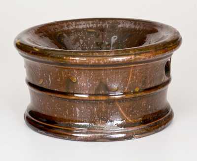 Rare Slip-Decorated Redware Spittoon, Singer, Haycock Township, Bucks County, PA