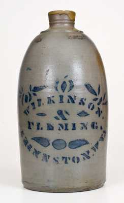 1 Gal. WILKINSON & FLEMING / SHINNSTON, W. VA Stoneware Jug