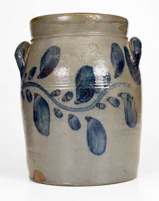  R. W. RUSSELL / BEAVER, PA Stoneware Jar with Cobalt Decoration