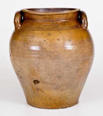 Early BOSTON Stoneware Jar w/ Iron-Oxide Decoration, circa 1793-1797