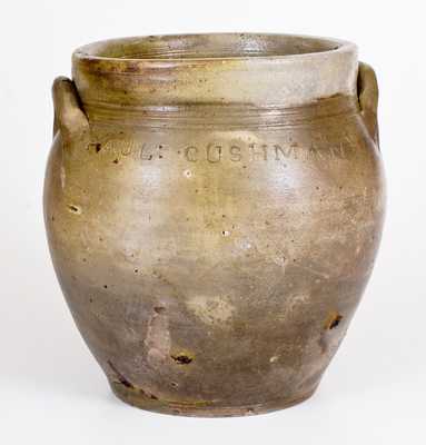 PAUL CUSHMAN, Albany, New York Stoneware Jar, circa 1809