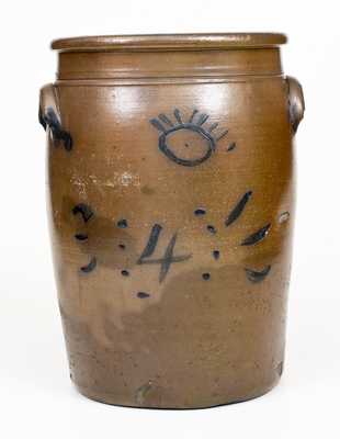 4 Gal. Western PA / WV Stoneware Jar with Brushed Decoration