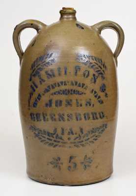 HAMILTON & JONES / GREENSBORO, PA Double-Handled Stoneware Jug