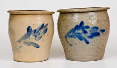 Lot of Two: H. B. PFALTZGRAFF / YORK, PA Stoneware Jars with Floral Decoration