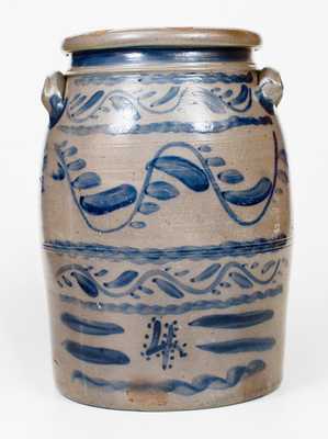 4 Gal. Stoneware Jar with Profuse Cobalt Decoration att. Shinnston, WV