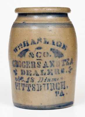 WM. HASLAGE / GROCERS AND TEA DEALERS / PITTSBURGH Advertising Jar