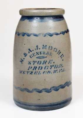 Stoneware Jar with PROCTOR / WETZEL CO., W. VA Stenciled Advertising