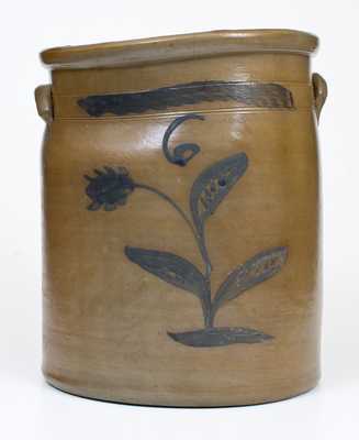 6 Gal. Stoneware Jar with Floral Decoration att. S.A. Colvin, Jane Lew, WV