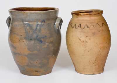 Lot of Two: Early Stoneware Jars, Manhattan and New Jersey Origin