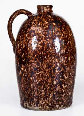 Outstanding JOHN BELL Redware Jug w/ Profuse Manganese Decoration, J. W. BELL / 1865