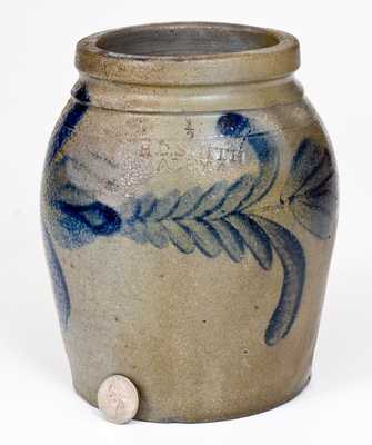 Half-Gallon H. C. SMITH / ALEXA. / D.C. Stoneware Jar w/ Floral Decoration