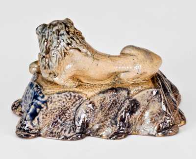 Very Rare Anna Pottery Stoneware Figure of a Lion, Kirkpatrick Bros, Anna, IL