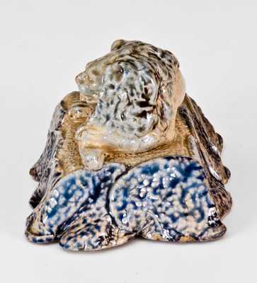 Very Rare Anna Pottery Stoneware Figure of a Lion, Kirkpatrick Bros, Anna, IL