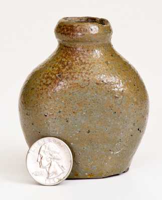 Rare Miniature Stoneware Flask, Northeastern U.S., late 18th or early 19th century