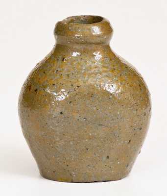 Rare Miniature Stoneware Flask, Northeastern U.S., late 18th or early 19th century