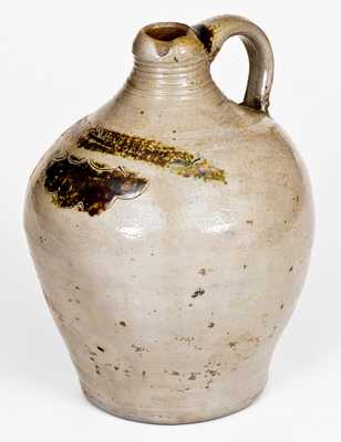 Rare Half-Gallon S. AMBOY. N. JERSY (Thomas Warne and Joshua Letts) Stoneware Jug