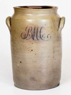 Very Rare New York State Stoneware Presentation "Peach" Preserve Jar, c1810
