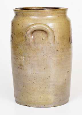 Very Rare New York State Stoneware Presentation "Peach" Preserve Jar, c1810