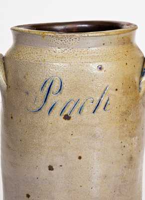 Very Rare New York State Stoneware Presentation "Peach" Preserve Jar, c1810