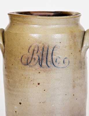 Very Rare New York State Stoneware Presentation "Peach" Preserve Jar, c1810