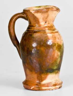 Small-Sized Multi-Glazed Shenandoah Valley Redware Pitcher