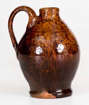 Rare Bristol County, Mass. Miniature Glazed Redware Jug