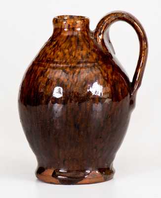 Rare Bristol County, Mass. Miniature Glazed Redware Jug