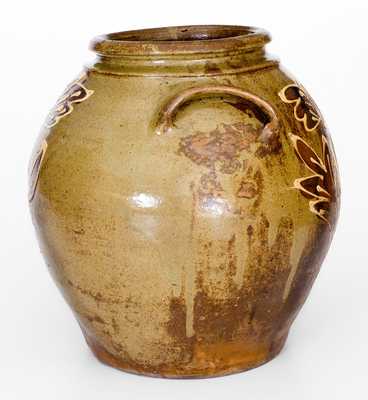 Outstanding attrib. Collin Rhodes, Edgefield District, SC Stoneware Jar w/ Two-Color Slip
