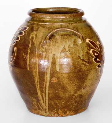 Outstanding attrib. Collin Rhodes, Edgefield District, SC Stoneware Jar w/ Two-Color Slip