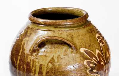 Outstanding attrib. Collin Rhodes, Edgefield District, SC Stoneware Jar w/ Two-Color Slip