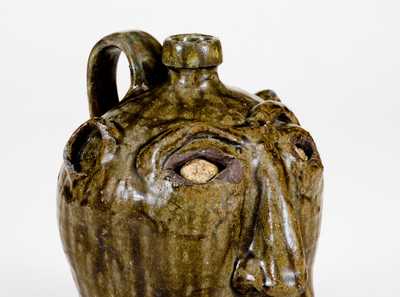 Exceptional Edgefield, South Carolina, Stoneware Face Jug