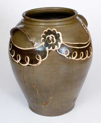 Exceptional Edgefield, SC Stoneware Jar w/ Two-Color Decoration, probably Phoenix Factory