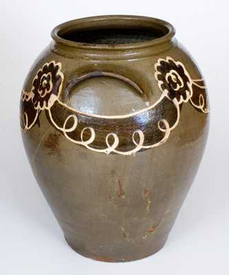 Exceptional Edgefield, SC Stoneware Jar w/ Two-Color Decoration, probably Phoenix Factory