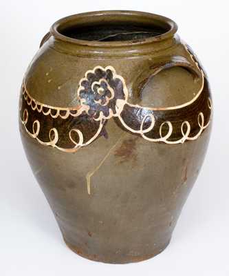 Exceptional Edgefield, SC Stoneware Jar w/ Two-Color Decoration, probably Phoenix Factory