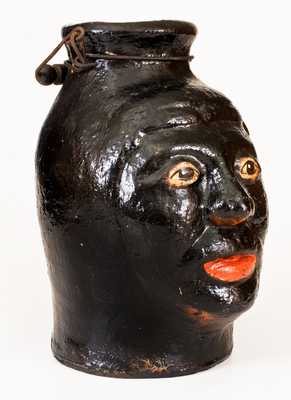 Very Rare Cold-Painted Face Jug, North Wilkesboro, NC, c1925