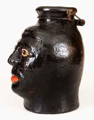 Very Rare Cold-Painted Face Jug, North Wilkesboro, NC, c1925