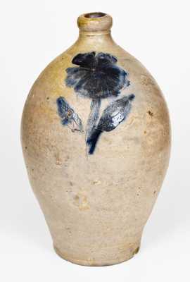 Four-Gallon Stoneware Jug with Incised Floral Decoration, probably Albany, NY