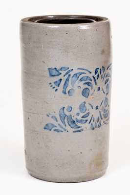 Large-Sized Western PA Stoneware Canning Jar w/ Stenciled Floral Design