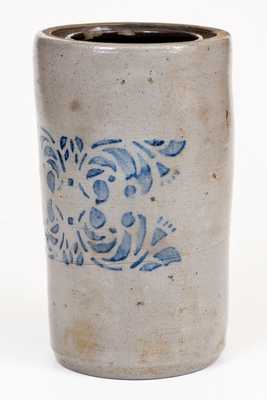 Large-Sized Western PA Stoneware Canning Jar w/ Stenciled Floral Design