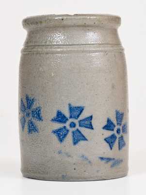 Scarce Small-Sized Western PA Stoneware Canning Jar w/ Stenciled Pinwheel Motif