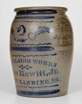 Fine EXCELSIOR WORKS / Isaac Hewitt, Jr. / RICES LANDING, PA Stoneware Jar